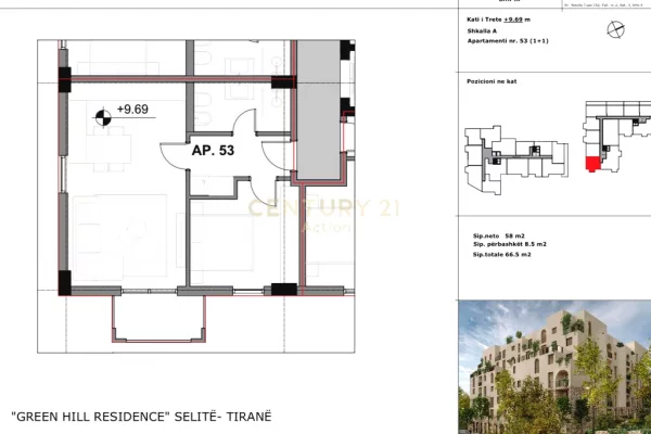 Shtepi ne shitje 1+1 ne Tirane - 110,000 Euro