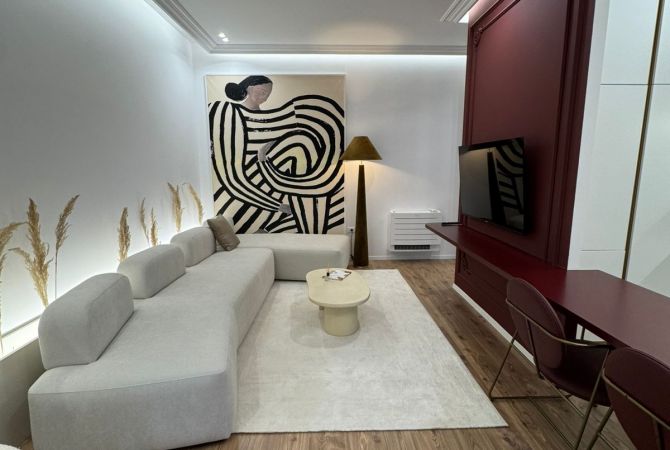 Shtepi me qera Apartament ne Tirane, 1+1, Mobilimi E mobiluar, Pagesa 1,200  Euro.