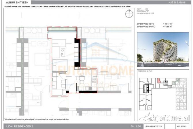 House for Sale 1+1 in Tirana - 97,120 Euro