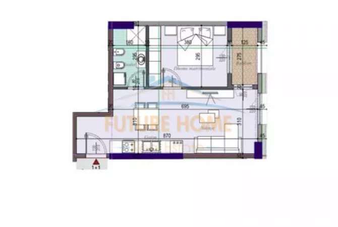 House for Sale 1+1 in Tirana - 82,000 Euro