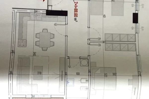 ☄️Apartament 2+1 ne Shitje, Paskuqan, Sip: 101.3 m²🔥🏗️ Fazë tulle