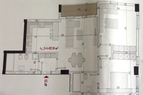 ☄️Shitet Apartament 2+1+2 tualete ne Paskuqan, Sip: 105.49 m²🔥