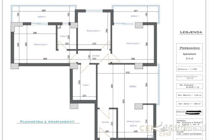 Shtepi ne shitje 3+1 ne Tirane - 320,000 Euro