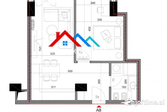 Shtepi ne shitje 1+1 ne Tirane - 77,000 Euro