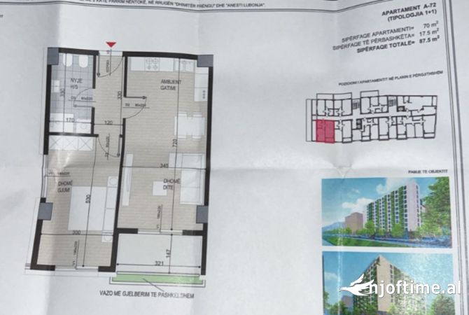 Shtepi ne shitje 1+1 ne Tirane - 109,000 Euro
