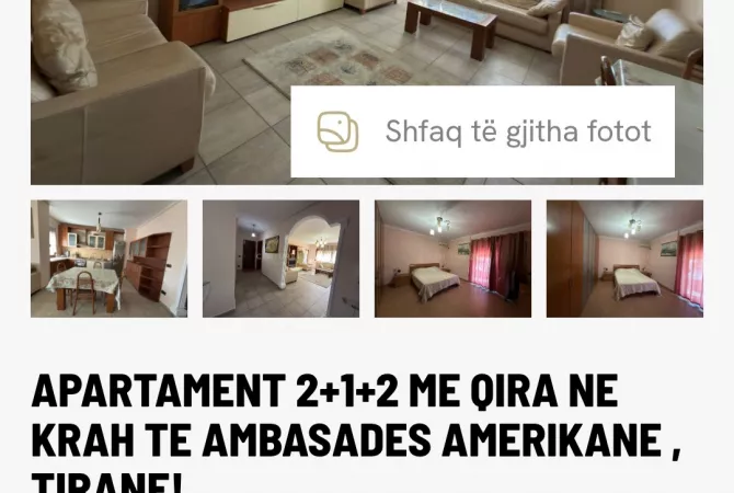 Casa in affitto 2+1 a Tirana - 800 Euro
