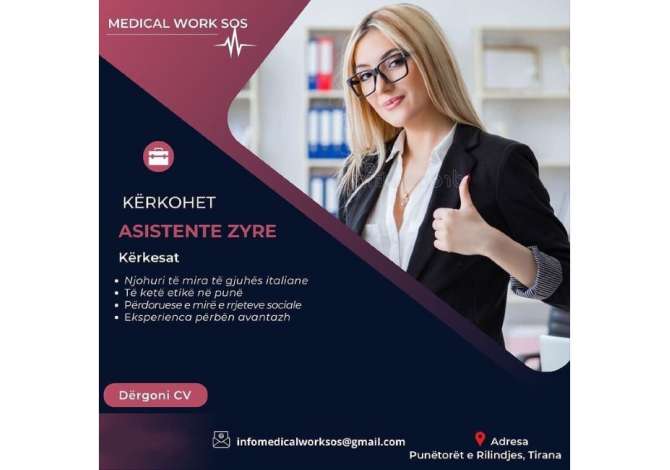 Njoftime Pune Asistente Zyre