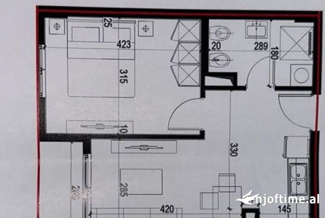 Shtepi ne shitje Apartament ne Tirane, 1+1, Mobilimi Bosh, pa mobiluar, Pagesa 57,500  Euro.