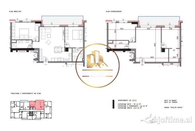 Shtepi ne shitje Apartament ne Tirane, 2+1, Mobilimi Bosh, pa mobiluar, Pagesa 306,450  Euro.