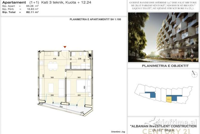 Shtepi ne shitje 1+1 ne Tirane - 189,000 Euro