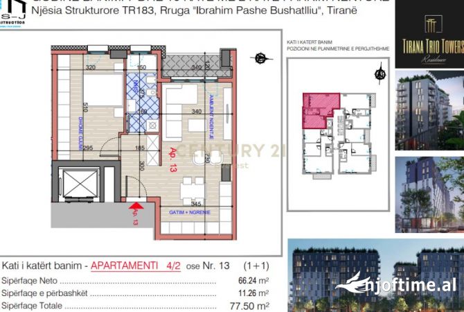 Shtepi ne shitje 1+1 ne Tirane - 139,500 Euro