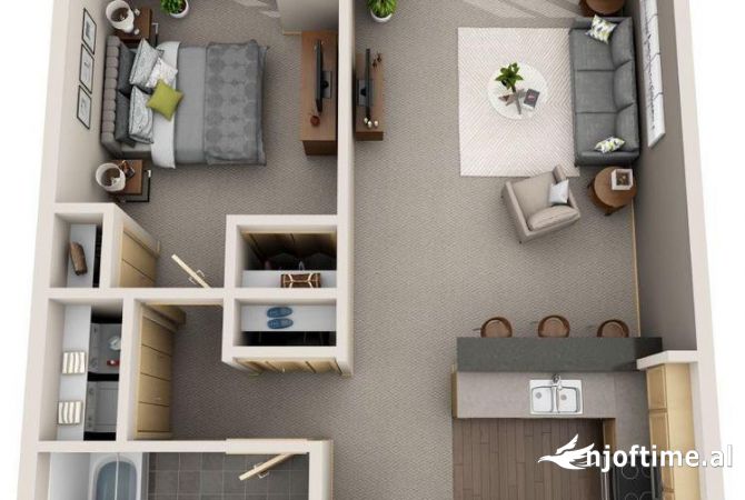Shtepi ne shitje 1+1 ne Tirane - 128,000 Euro