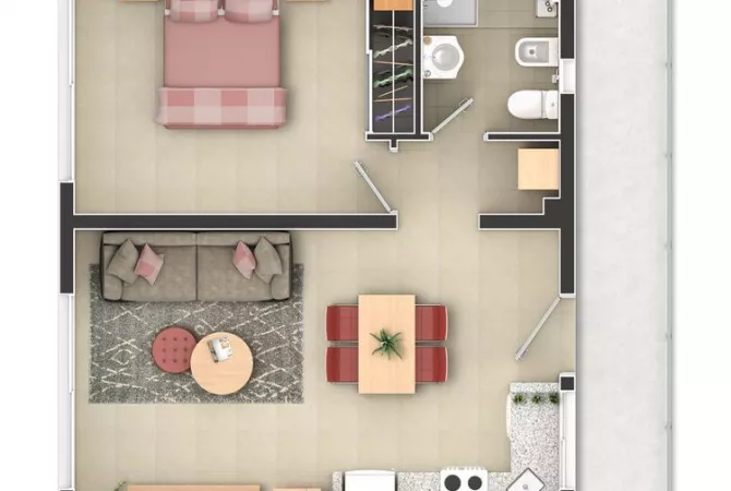 Shtepi ne shitje 1+1 ne Tirane - 99,000 Euro