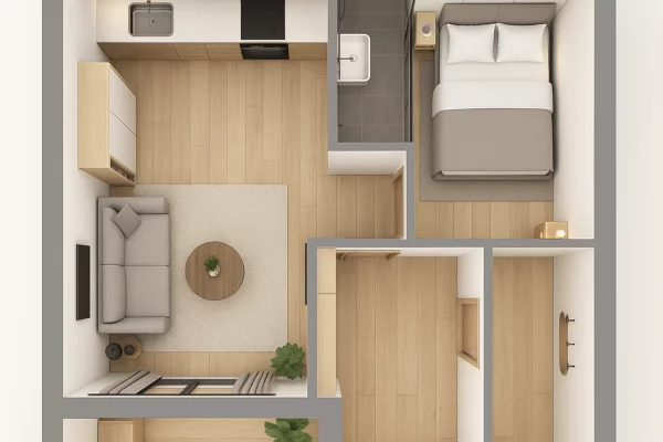 Shtepi ne shitje 1+1 ne Tirane - 114,000 Euro