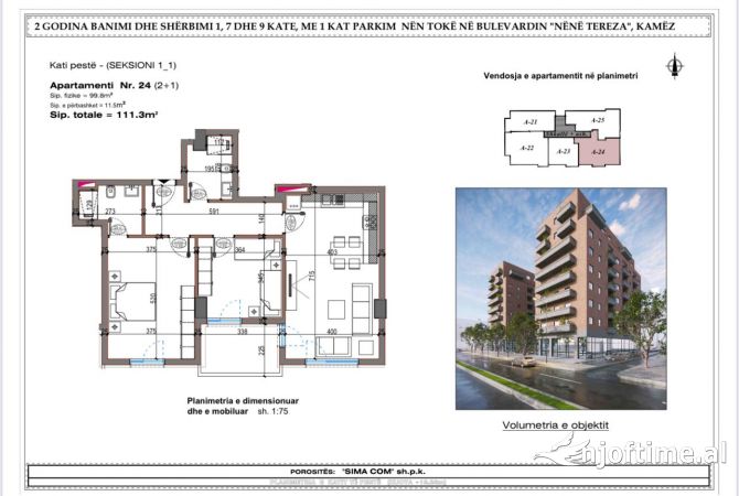 House for Sale 2+1 in Tirana - 88,000 Euro