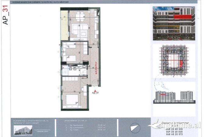 House for Sale 2+1 in Tirana - 82,300 Euro