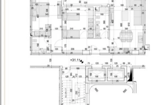 Shtepi ne shitje Apartament ne Tirane, 2+1, Mobilimi Bosh, pa mobiluar, Pagesa 260,000  Euro.