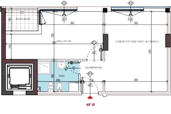 Appartamento in vendita a Tirana 1+1, Vuoto