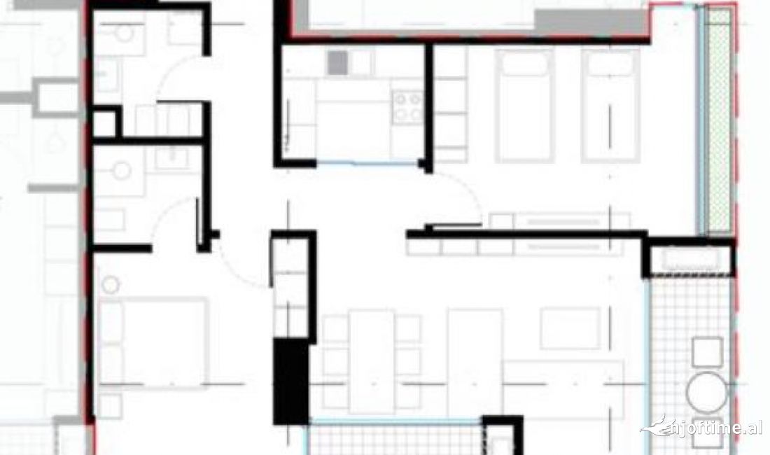 Shtepi ne shitje Apartament ne Tirane, 2+1, Mobilimi Bosh, pa mobiluar, Pagesa 198,000  Euro.