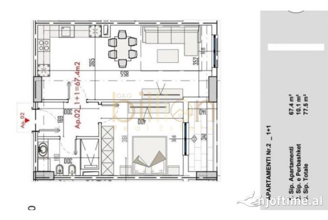Shtepi ne shitje 1+1 ne Tirane - 93,000 Euro