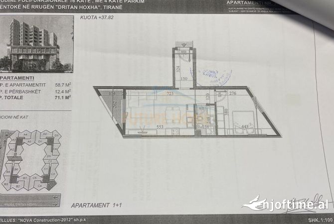 Shtepi ne shitje Apartament ne Tirane, 1+1, Mobilimi Pjeserisht e mobiluar, Pagesa 135,000  Euro.