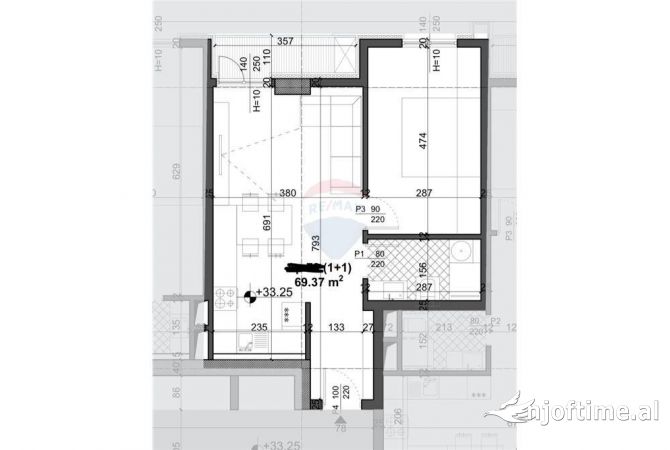 Shtepi ne shitje 1+1 ne Tirane - 90,200 Euro