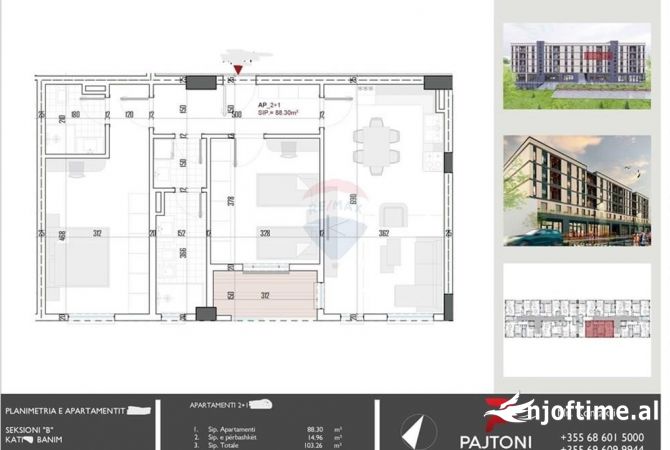 Shtepi ne shitje 2+1 ne Tirane - 88,000 Euro