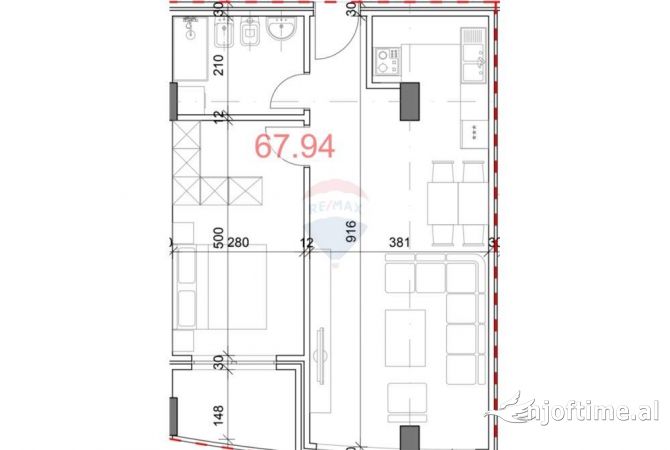 Shtepi ne shitje Apartament ne Tirane, 1+1, Mobilimi Bosh, pa mobiluar, Pagesa 155,000  Euro.