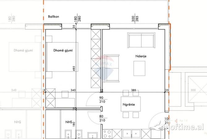 Shtepi ne shitje Apartament ne Tirane, 1+1, Mobilimi Bosh, pa mobiluar, Pagesa 123,120  Euro.