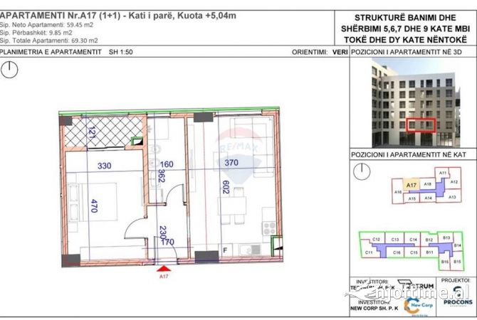 Shtepi ne shitje 1+1 ne Tirane - 124,740 Euro
