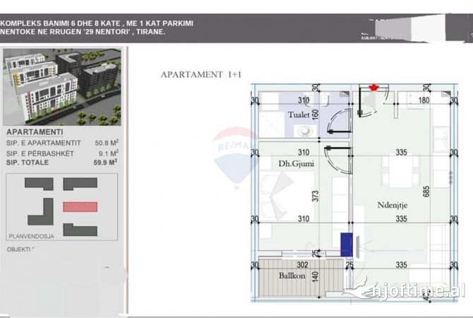 Shtepi ne shitje 1+1 ne Tirane - 77,900 Euro