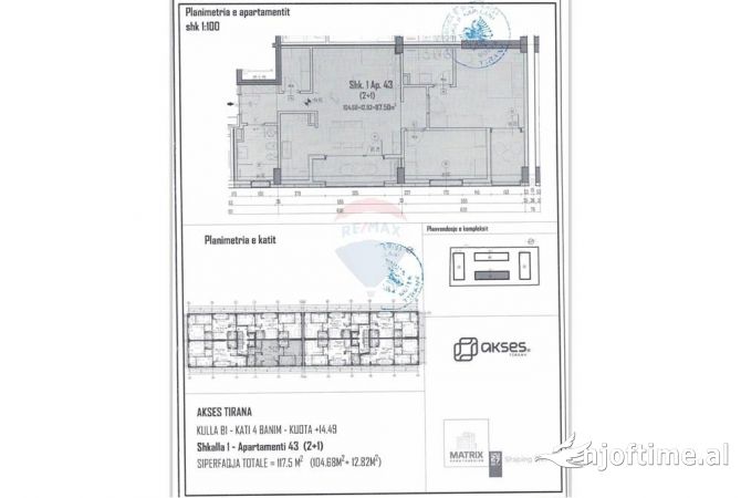 Shtepi ne shitje Apartament ne Tirane, 2+1, Mobilimi Bosh, pa mobiluar, Pagesa 158,500  Euro.