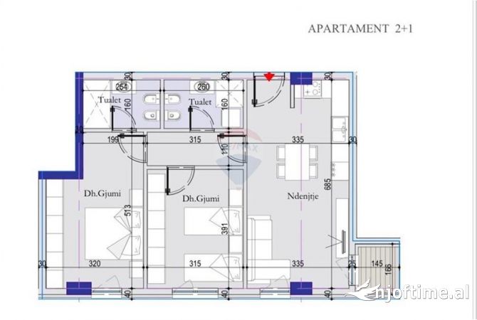 Shtepi ne shitje 2+1 ne Tirane - 114,500 Euro