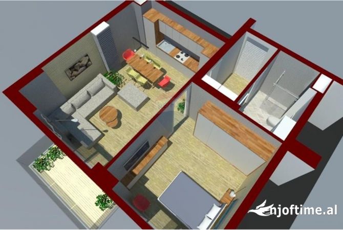 Shtepi ne shitje 1+1 ne Tirane - 105,000 Euro