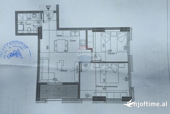 Shtepi ne shitje Apartament ne Tirane, 2+1, Mobilimi Bosh, pa mobiluar, Pagesa 110,000  Euro.