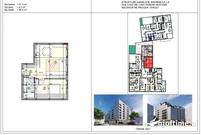 Shtepi ne shitje 1+1 ne Tirane - 77,000 Euro