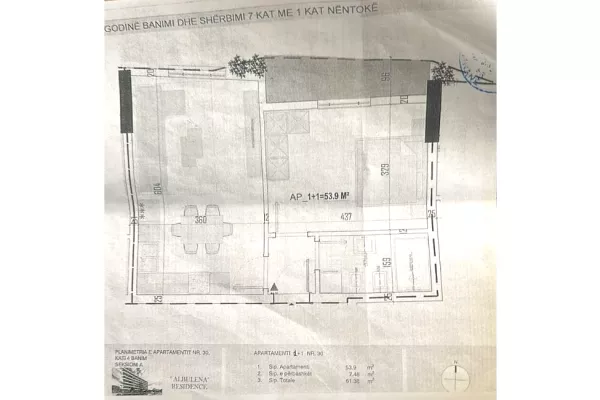 House for Sale 1+1 in Tirana - 72,000 Euro