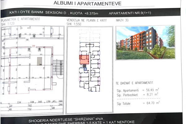 Shtepi ne shitje 1+1 ne Tirane - 67,900 Euro
