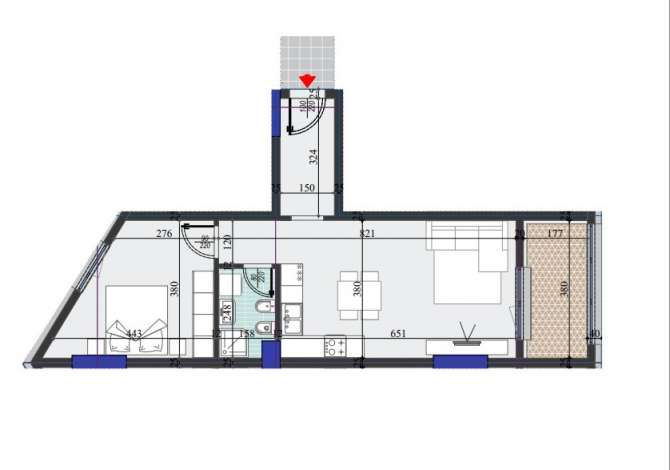 Shtepi ne shitje 1+1 ne Tirane - 124,000 Euro