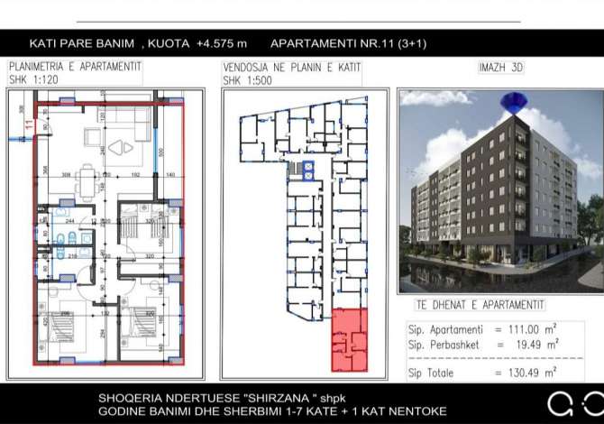Shtepi ne shitje 3+1 ne Tirane - 130,490 Euro