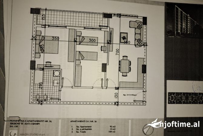 Shtepi me qera 2+1 ne Tirane - 300 Euro