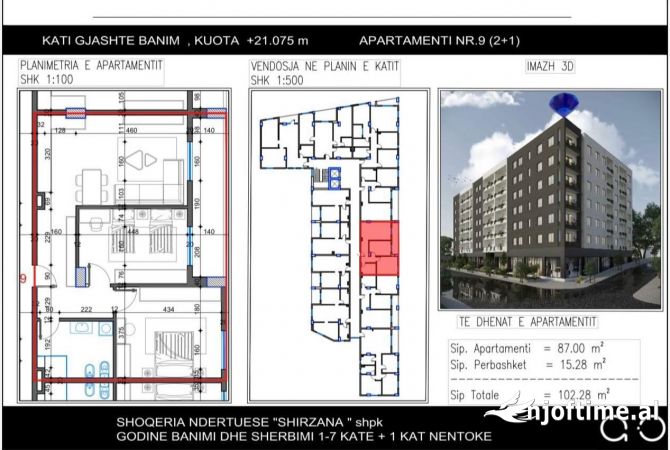 Shtepi ne shitje 2+1 ne Tirane - 102,280 Euro