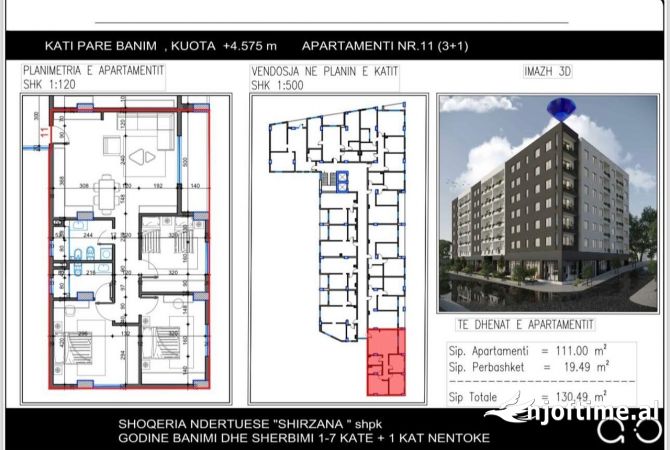 Shtepi ne shitje 3+1 ne Tirane - 130,490 Euro