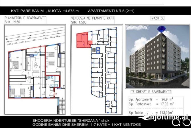 Shtepi ne shitje 2+1 ne Tirane - 113,920 Euro