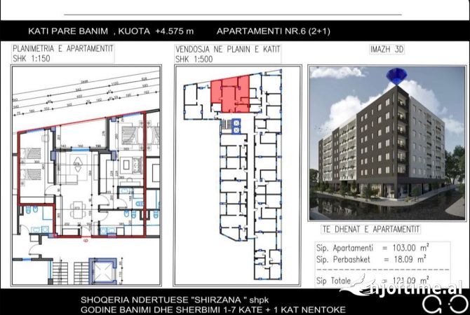 Shtepi ne shitje 2+1 ne Tirane - 121,000 Euro
