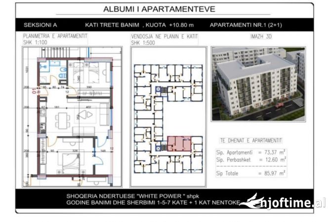 Shtepi ne shitje 2+1 ne Tirane - 71,355 Euro