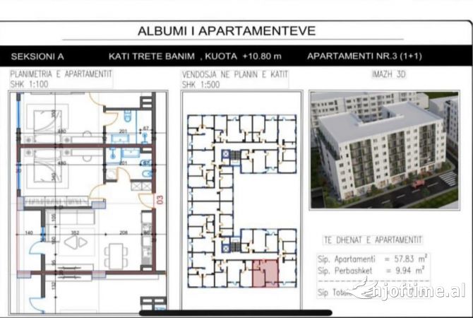 Shtepi ne shitje 1+1 ne Tirane - 56,250 Euro
