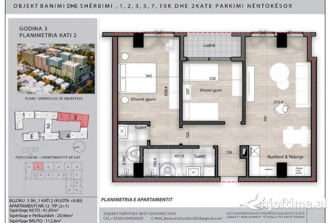 Shtepi ne shitje 2+1 ne Tirane - 157,920 Euro