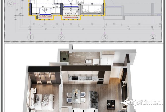 Shtepi ne shitje 1+1 ne Tirane - 75,050 Euro