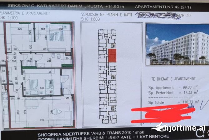Shtepi ne shitje 2+1 ne Tirane - 89,500 Euro
